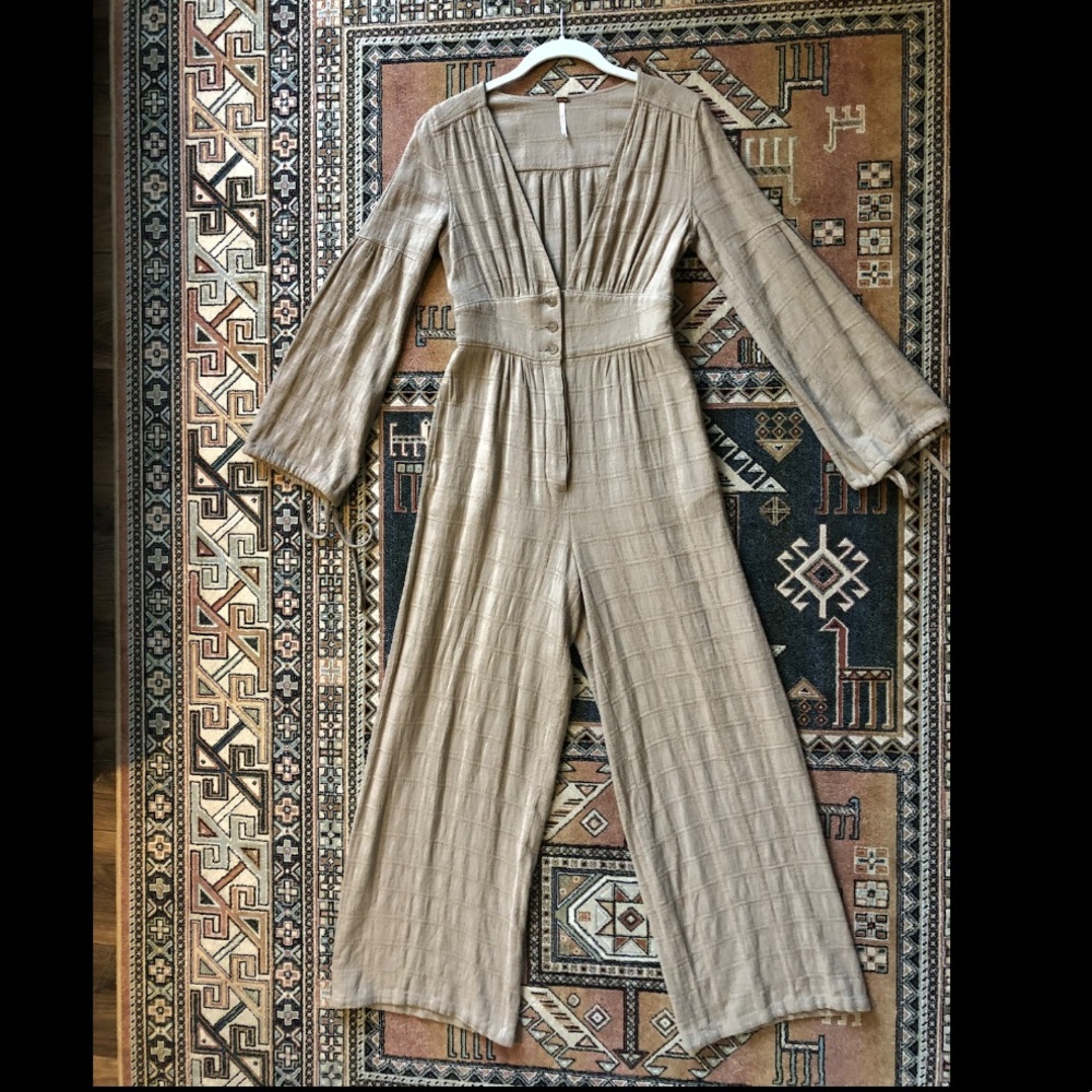 Free People Linen Jumpsuit Festival Event Going Out